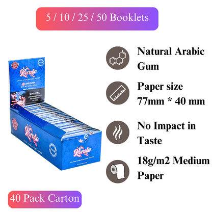 Blue customized regular size Rolling Papers for smoking - Premium Cigarette rolling papers & Tobacco Smoking Papers