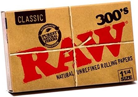 RAW 300 Classic 1.25 1 1/4 Size Rolling Papers, 300 Count  Rolling Papers for smoking - Premium Cigarette rolling papers & Tobacco Smoking Papers.