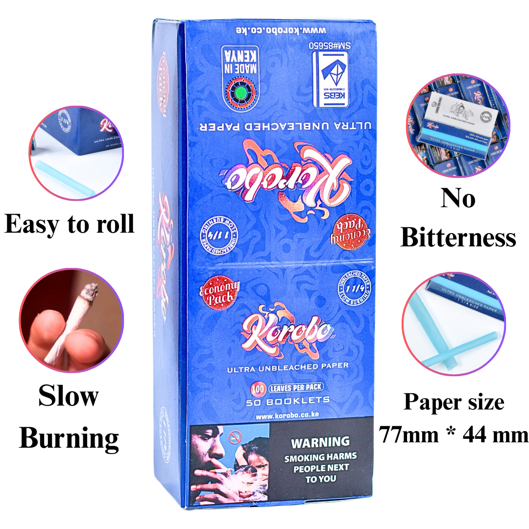 Blue customized regular size Rolling Papers for smoking - Premium Cigarette rolling papers & Tobacco Smoking Papers