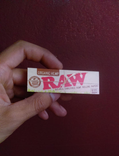 RAW Unrefined Organic 1.25 1 1/4 Size Cigarette Rolling Papers Full Box of 24 Packs, Yellow, 50 Count (Pack of 24)