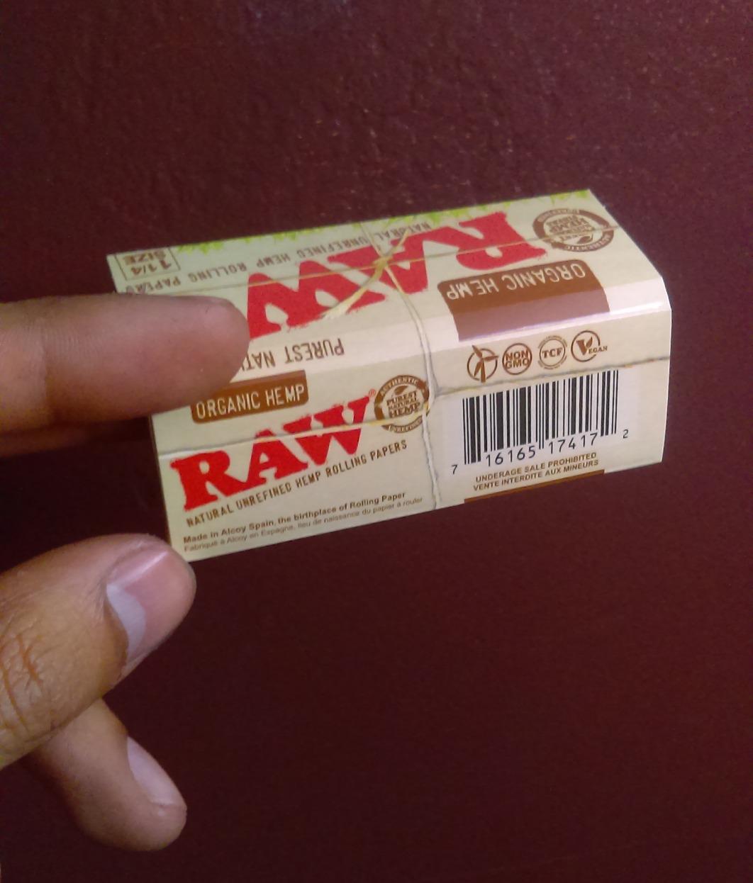 RAW Unrefined Organic 1.25 1 1/4 Size Cigarette Rolling Papers Full Box of 24 Packs, Yellow, 50 Count (Pack of 24)