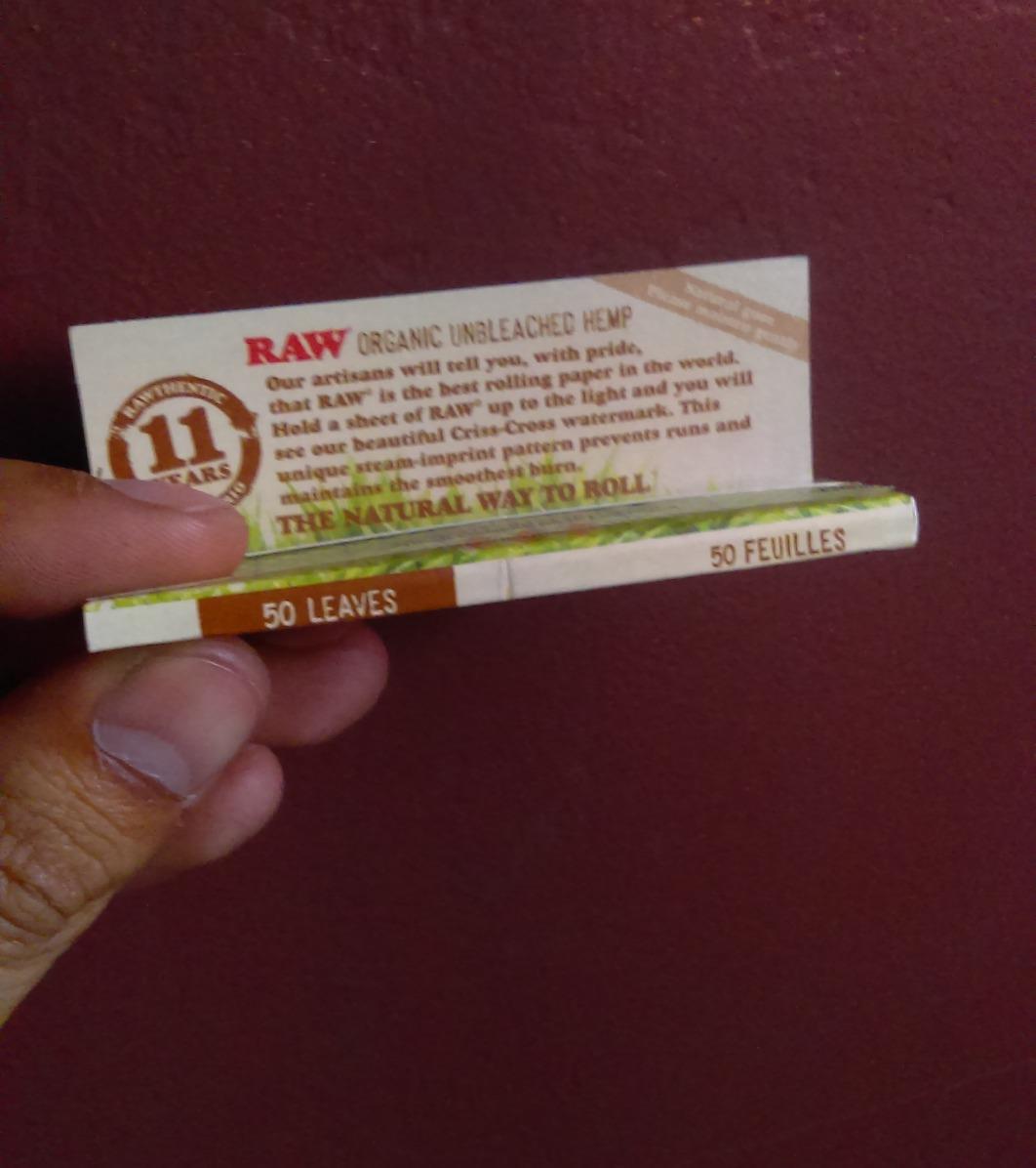 RAW Unrefined Organic 1.25 1 1/4 Size Cigarette Rolling Papers Full Box of 24 Packs, Yellow, 50 Count (Pack of 24)