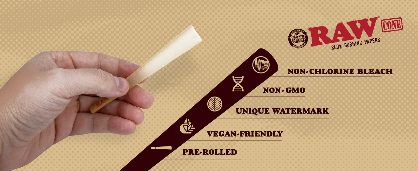 RAW Classic Single Wide Double Feed Rolling Papers Full Box | 25 Packs of 100 Leaves. Natural unbleached rolling papers. Tobacco rolling papers