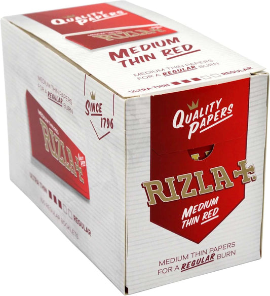 Rizzla Red Regular Cigarette Rolling Papers 70mm - 50 Packets | Rizzla Tobacco rolling papers | Rizzla Cigarette rolling papers