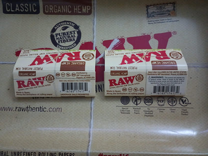 RAW Unrefined Organic 1.25 1 1/4 Size Cigarette Rolling Papers Full Box of 24 Packs, Yellow, 50 Count (Pack of 24)