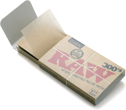 RAW 300 Classic 1.25 1 1/4 Size Rolling Papers, 300 Count  Rolling Papers for smoking - Premium Cigarette rolling papers & Tobacco Smoking Papers.