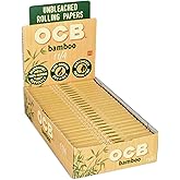 OCB - Bamboo King Slim Size Rolling Papers with Tips - 3 Booklets with 32 Leaves per Booklet | Tobacco rolling papers