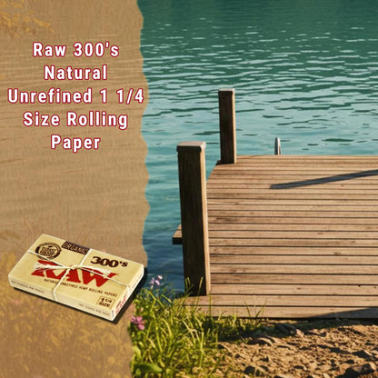 RAW Organic 300 1.25 1 1/4 Size Rolling Papers 1 Pack = 300 Leaves, 300 Count. Premium rolling papers. Natural unbleached cigarette rolling papers