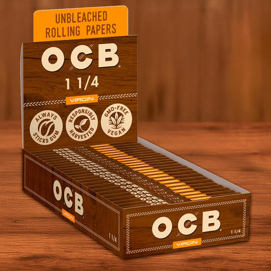 OCB Rolling Papers Unbleached Virgin 1 1/4 (78mm) 24 Booklets. OCB Tobacco rolling papers RAW Rolling papers
