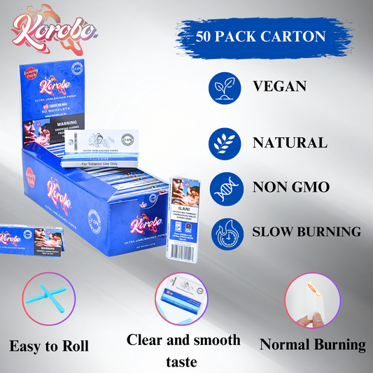 Blue 1 1/4 size booklets Rolling Papers for smoking - Premium Cigarette rolling papers & Tobacco Smoking Papers