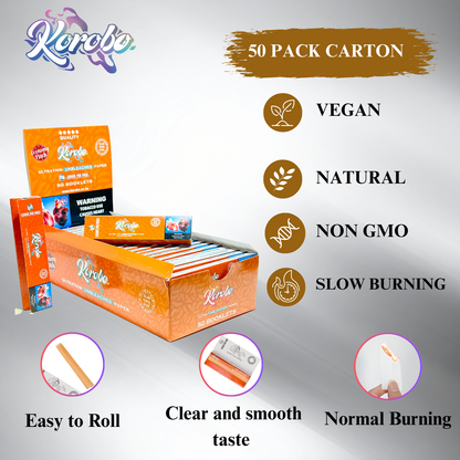 Brown Kingsize Smoking Rolling Papers - Natural Unbleached Cigarette rolling papers & Tobacco rolling paper