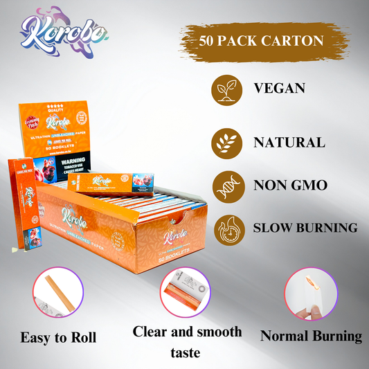 Brown Kingsize Smoking Rolling Papers - Natural Unbleached Cigarette rolling papers & Tobacco rolling paper