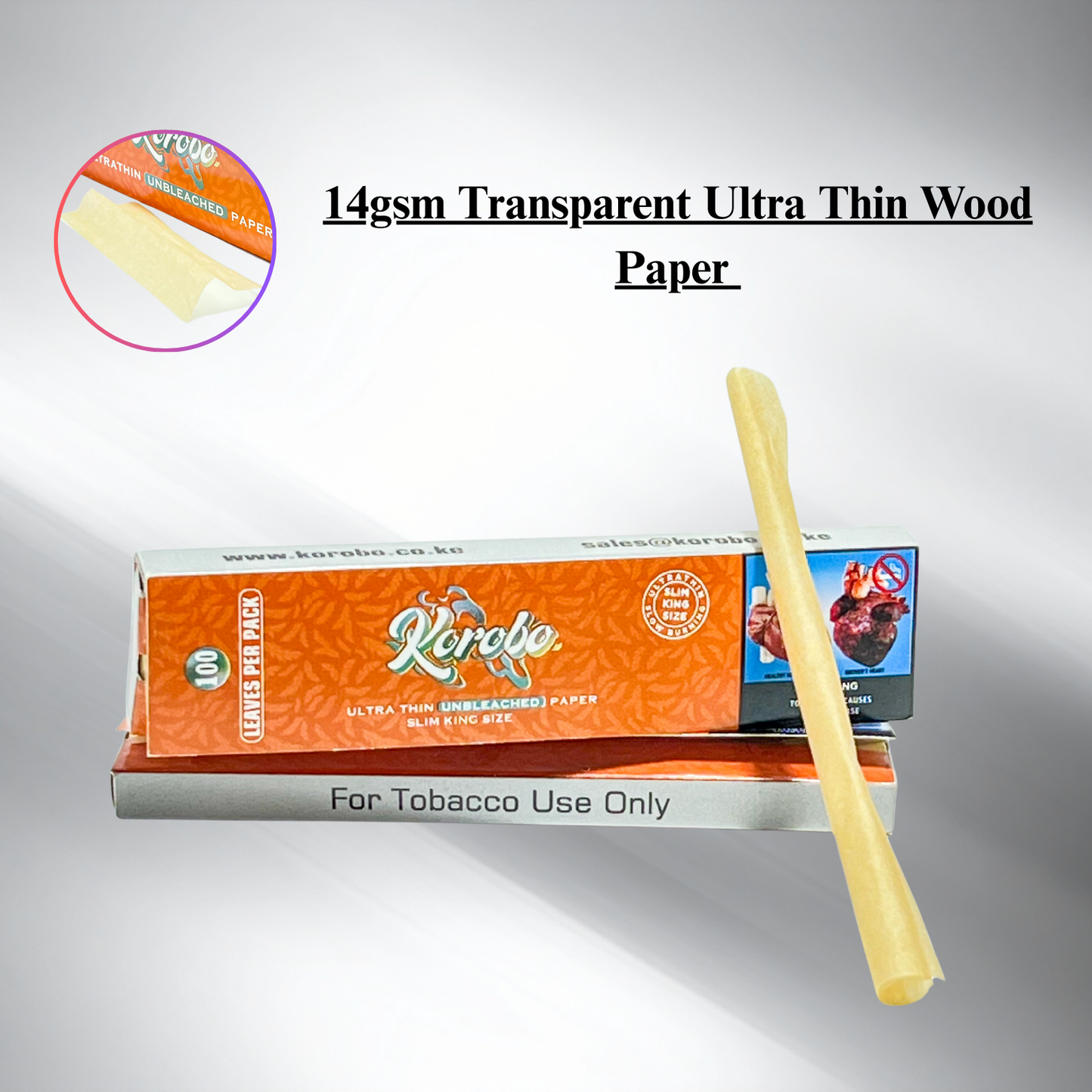 Brown Kingsize Smoking Rolling Papers - Natural Unbleached Cigarette rolling papers & Tobacco rolling paper