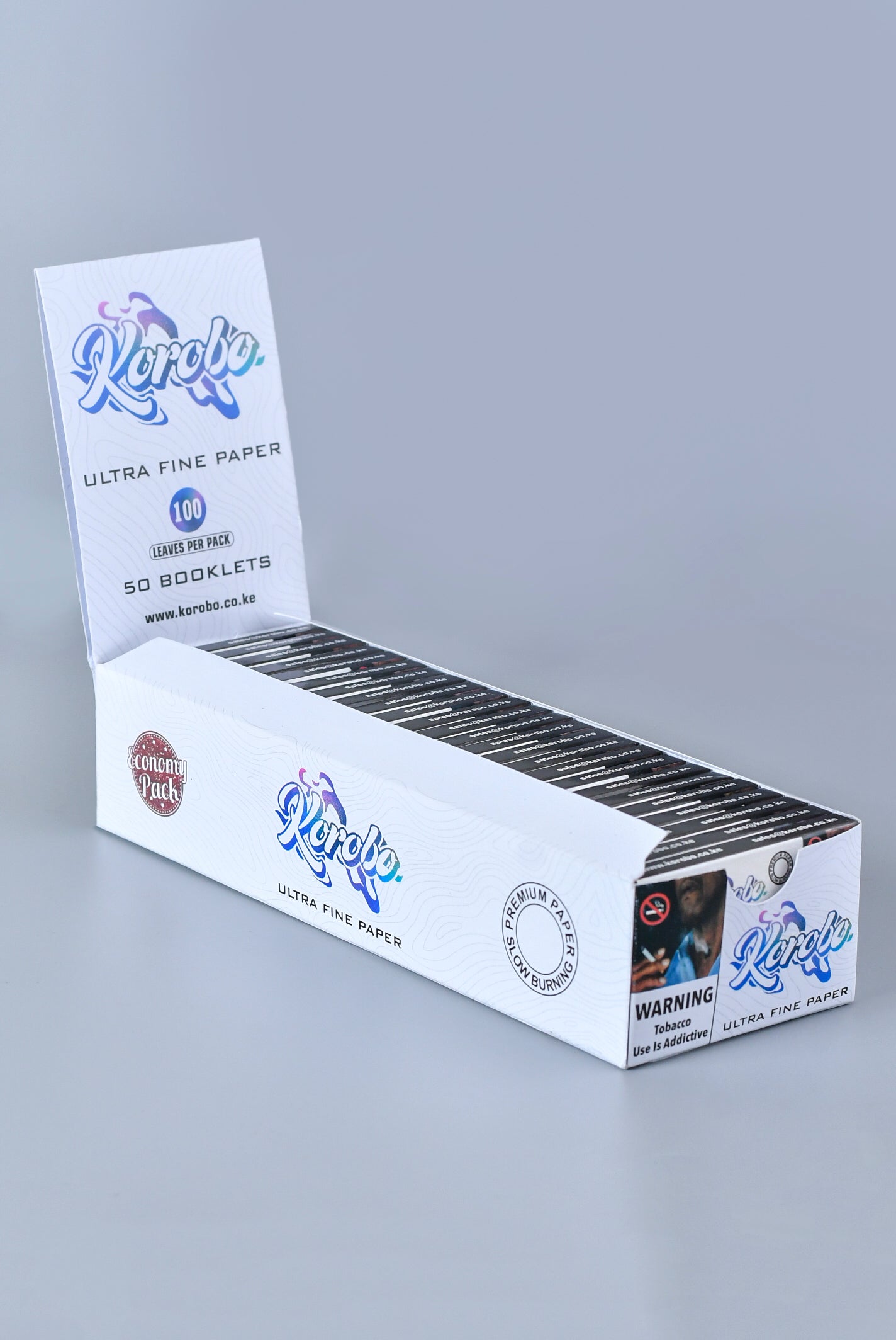 Korobo White-Regular Rolling paper-100 Papers
