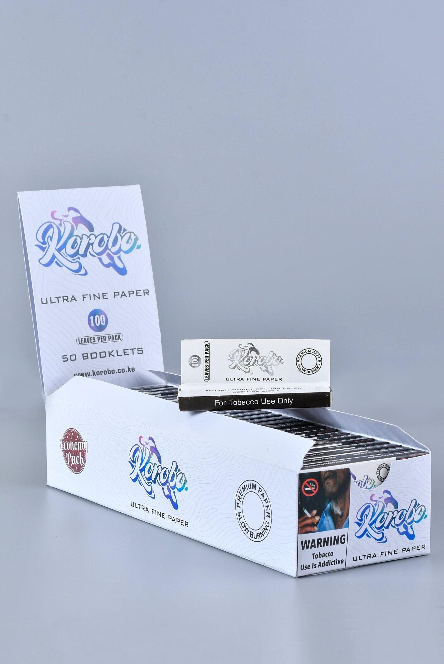 Korobo White-Regular Rolling paper-100 Papers