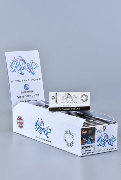 Korobo White-Regular Rolling paper-100 Papers