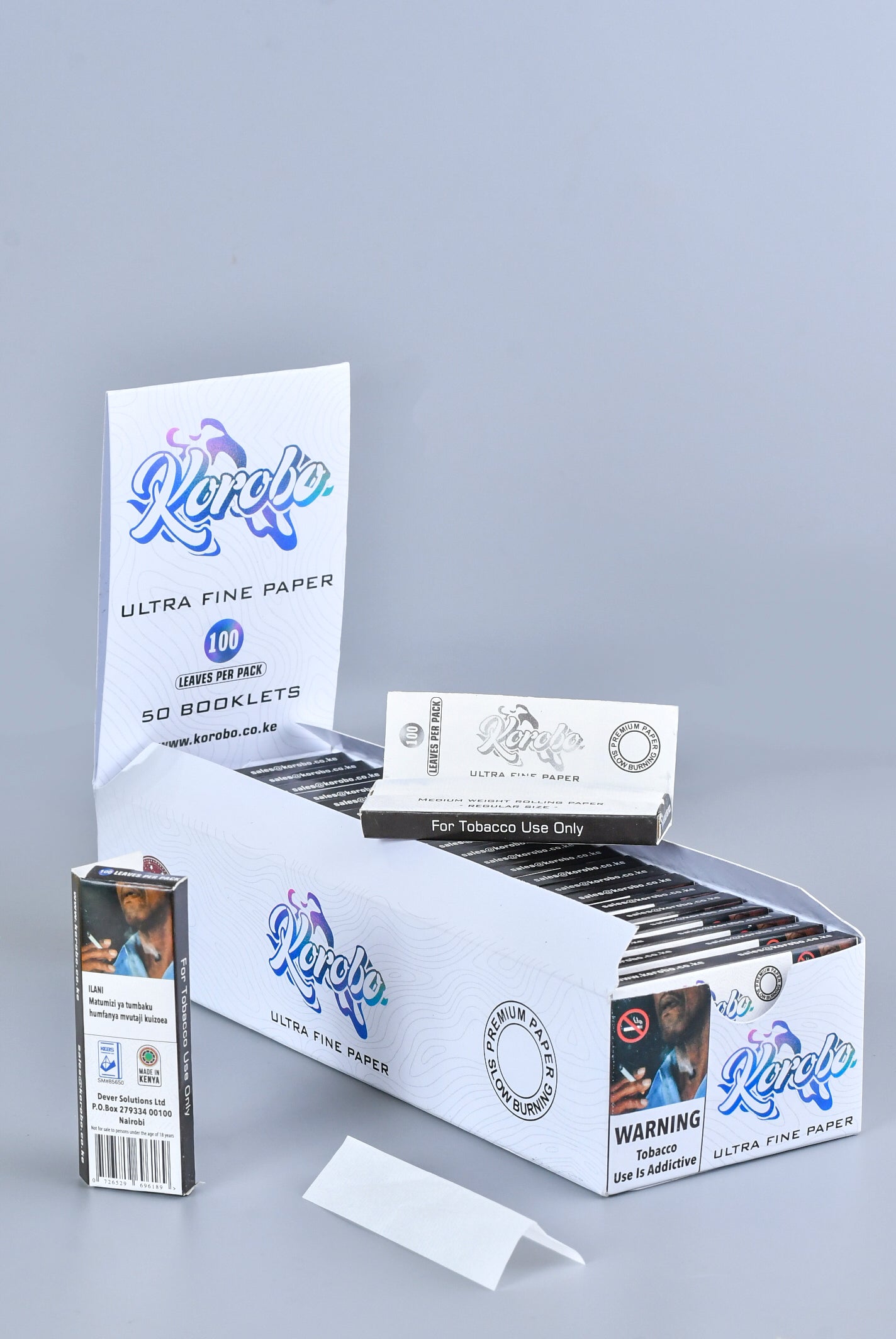 Korobo White-Regular Rolling paper-100 Papers