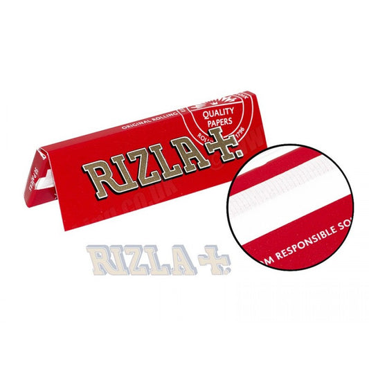 Rizla medium Size Red Rolling Papers Box- FSC Approved with Natural Arabic Gum| Rizzla tobacco rolling papers