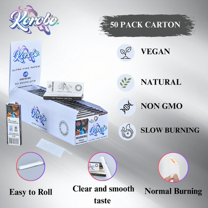 Smoking Rolling Papers - Premium Cigarette Rolling papers & Tobacco Rolling Papers. White Smoking rolling paper