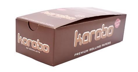 Korobo 1&1/4 brown Rolling paper 50 booklets each 92 Leaves